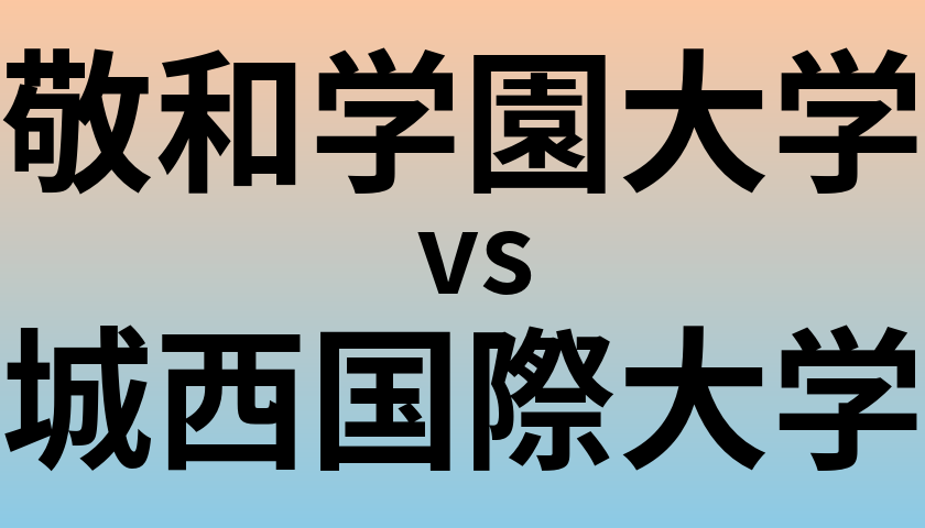 敬和学園大学と城西国際大学 のどちらが良い大学?