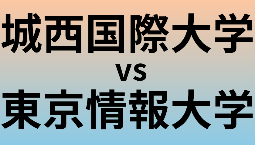 城西国際大学と東京情報大学 のどちらが良い大学?