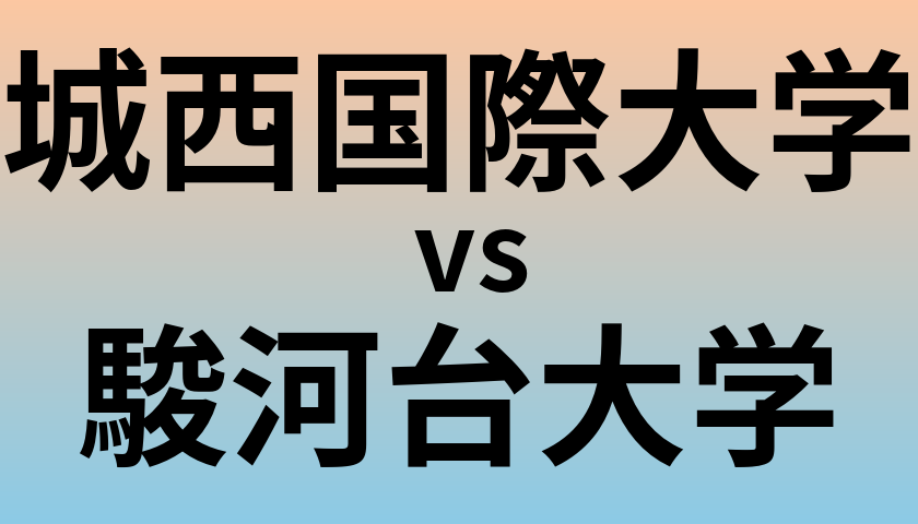 城西国際大学と駿河台大学 のどちらが良い大学?