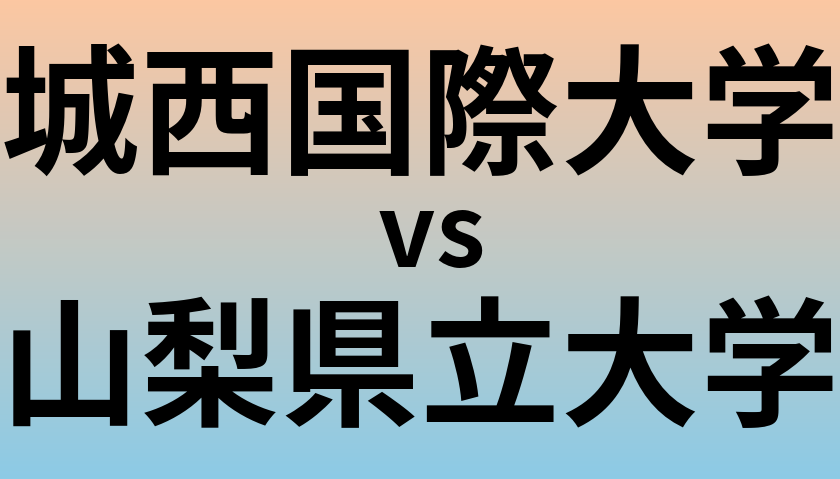 城西国際大学と山梨県立大学 のどちらが良い大学?