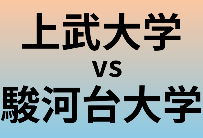 上武大学と駿河台大学 のどちらが良い大学?