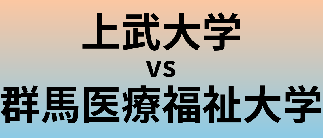 上武大学と群馬医療福祉大学 のどちらが良い大学?