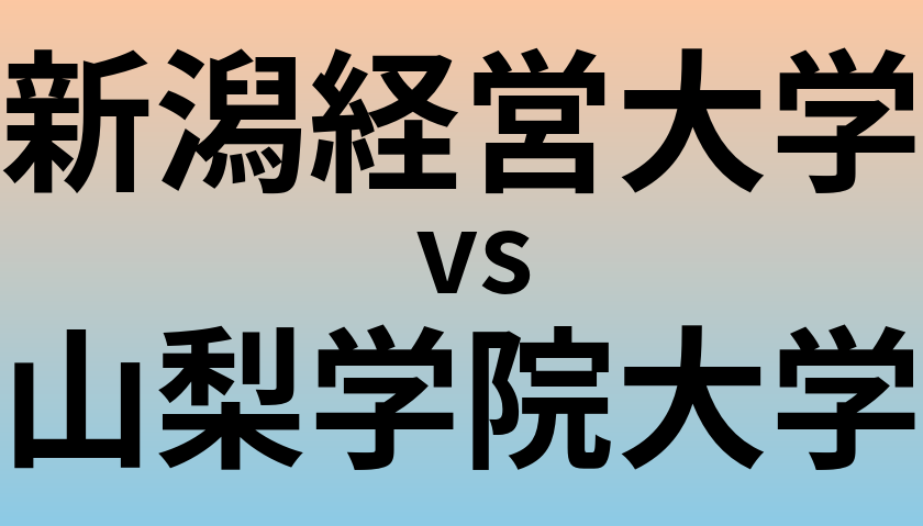 新潟経営大学と山梨学院大学 のどちらが良い大学?