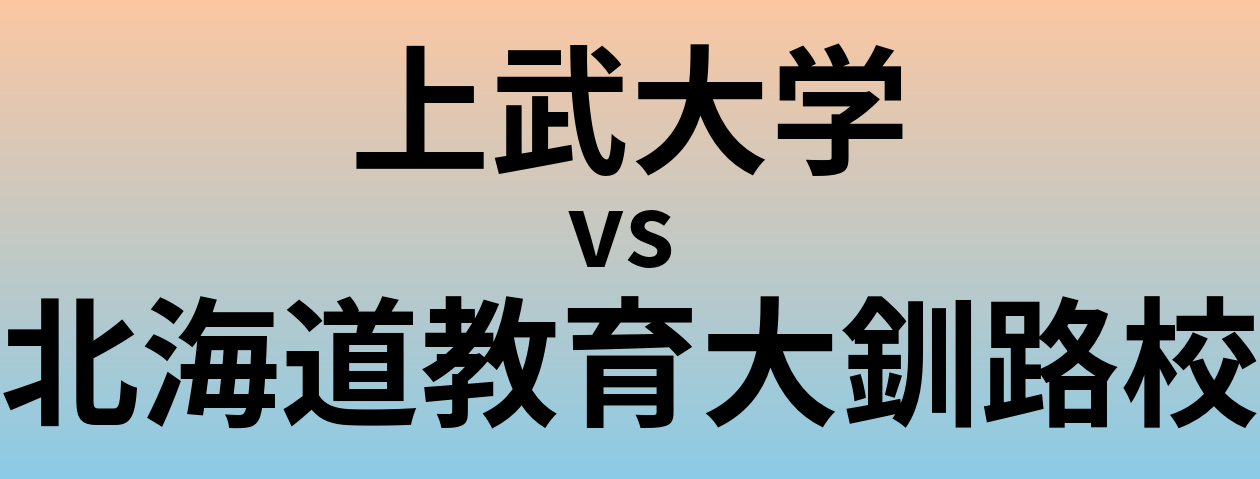 上武大学と北海道教育大釧路校 のどちらが良い大学?