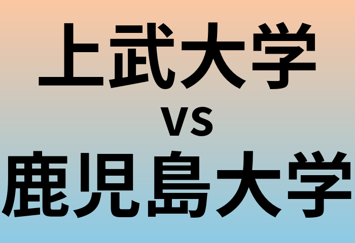 上武大学と鹿児島大学 のどちらが良い大学?