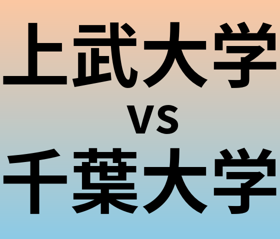 上武大学と千葉大学 のどちらが良い大学?