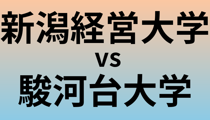 新潟経営大学と駿河台大学 のどちらが良い大学?