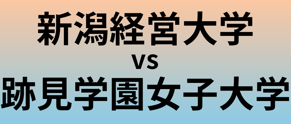 新潟経営大学と跡見学園女子大学 のどちらが良い大学?