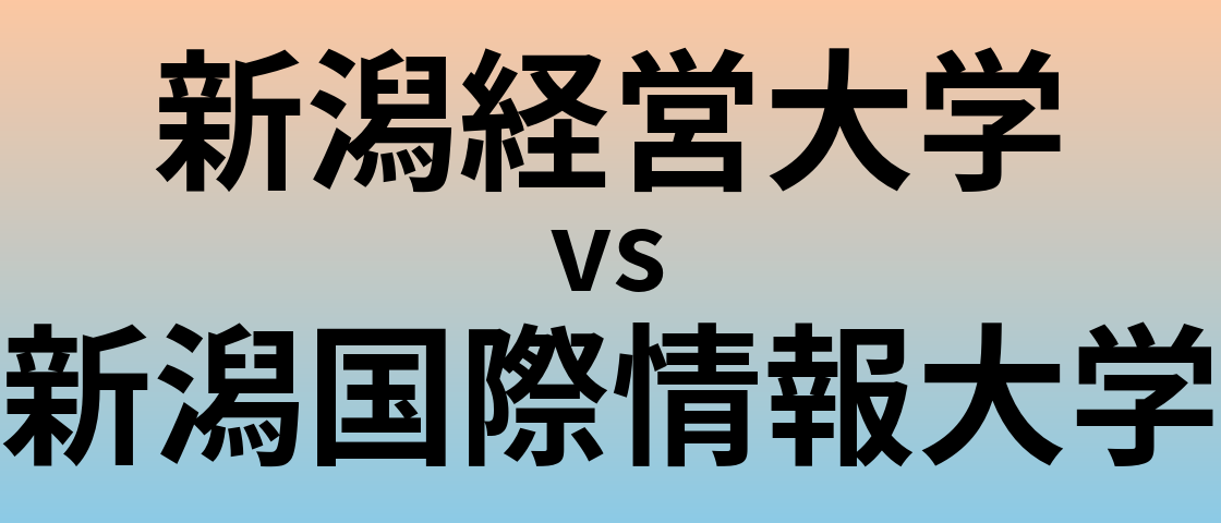 新潟経営大学と新潟国際情報大学 のどちらが良い大学?