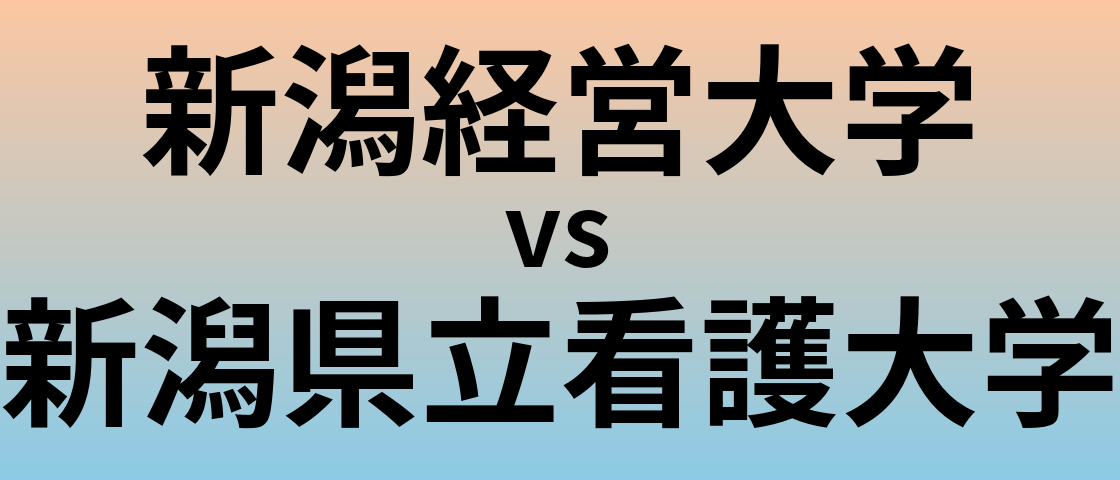 新潟経営大学と新潟県立看護大学 のどちらが良い大学?