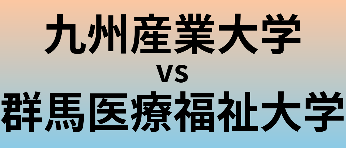 九州産業大学と群馬医療福祉大学 のどちらが良い大学?