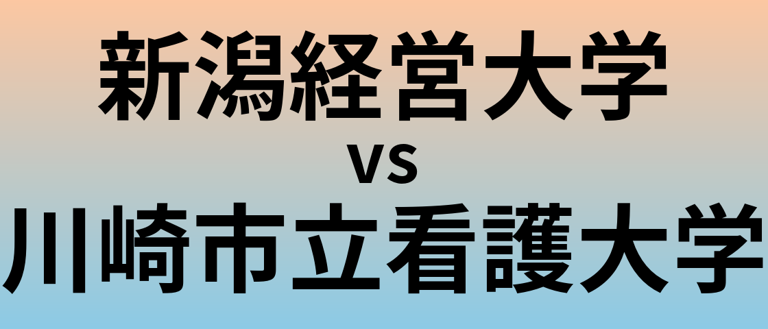 新潟経営大学と川崎市立看護大学 のどちらが良い大学?