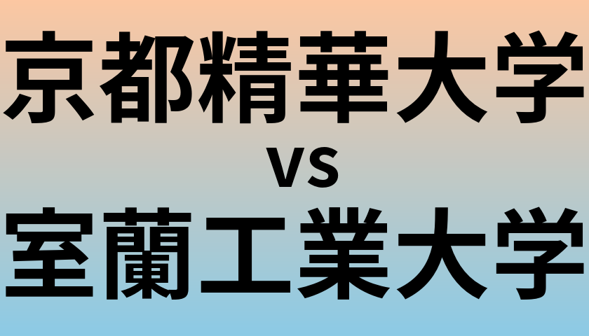 京都精華大学と室蘭工業大学 のどちらが良い大学?