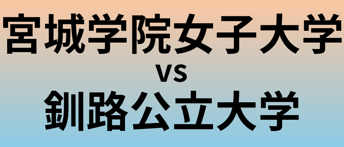 宮城学院女子大学と釧路公立大学 のどちらが良い大学?