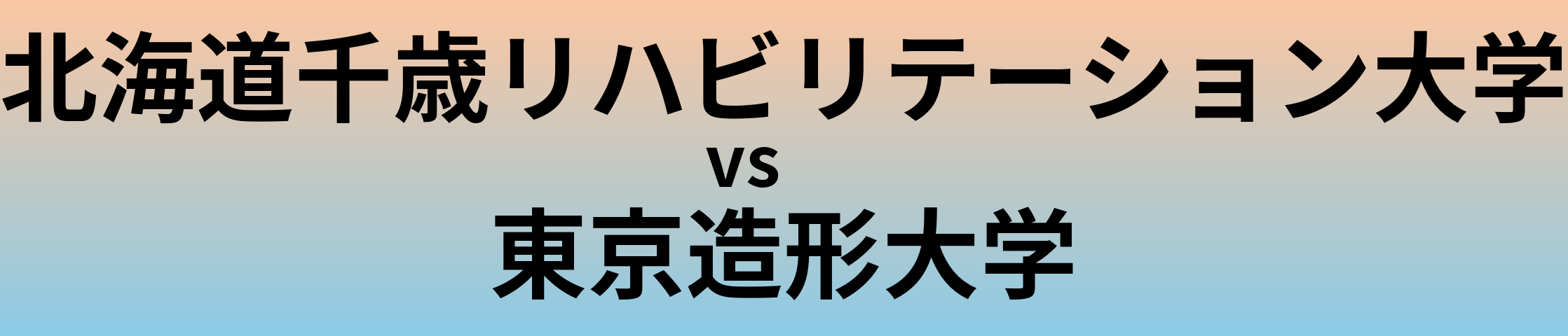 北海道千歳リハビリテーション大学と東京造形大学 のどちらが良い大学?