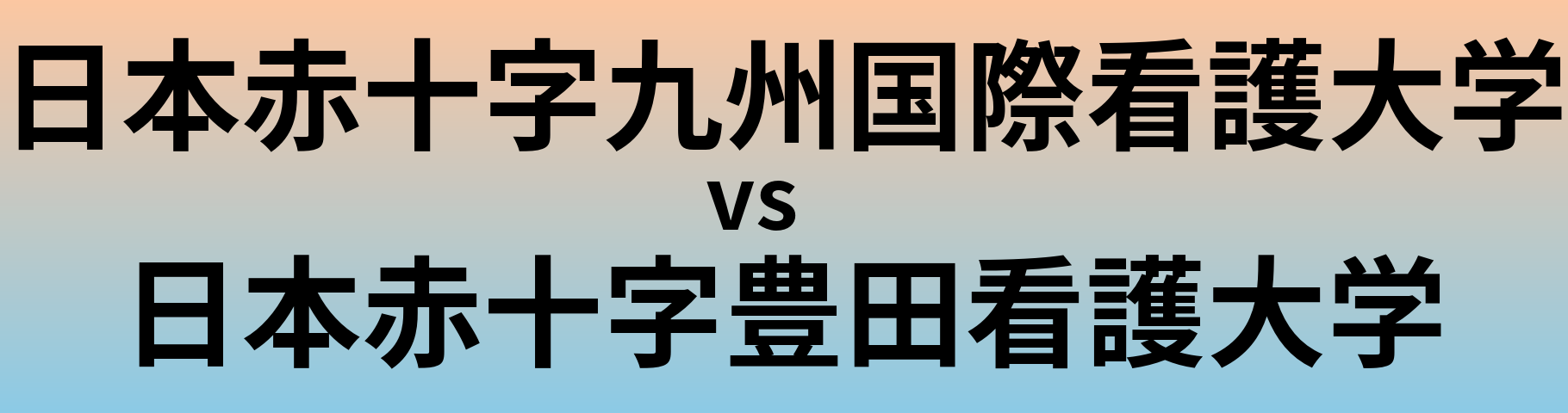 日本赤十字九州国際看護大学と日本赤十字豊田看護大学 のどちらが良い大学?