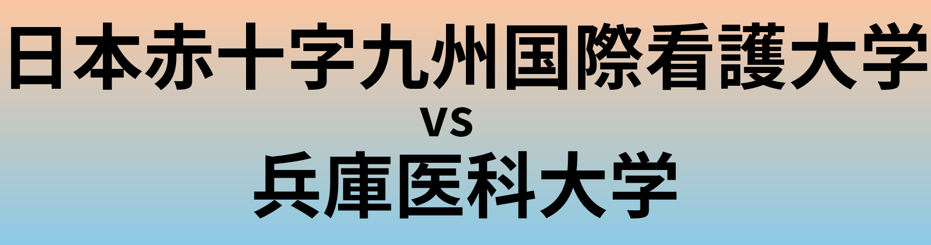 日本赤十字九州国際看護大学と兵庫医科大学 のどちらが良い大学?