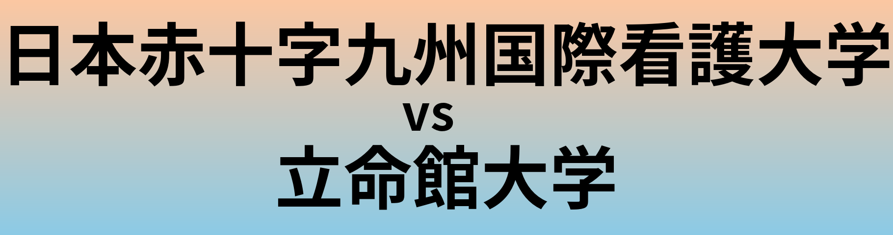 日本赤十字九州国際看護大学と立命館大学 のどちらが良い大学?