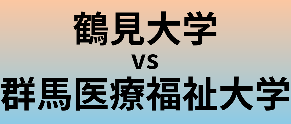 鶴見大学と群馬医療福祉大学 のどちらが良い大学?
