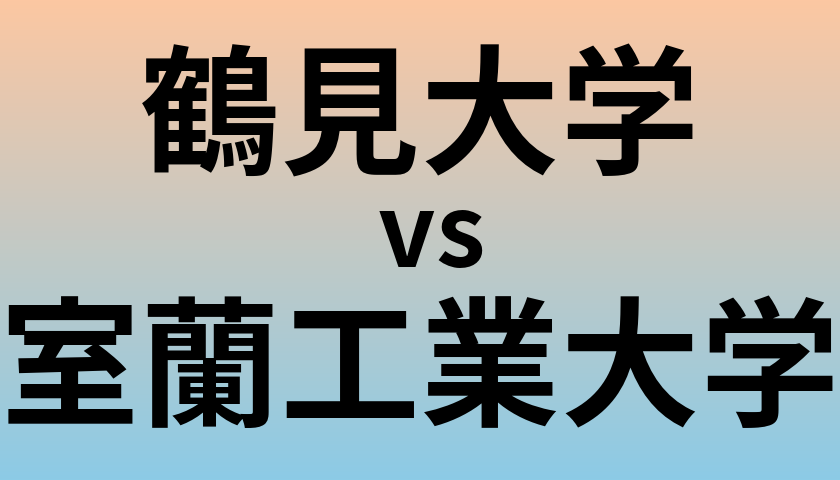 鶴見大学と室蘭工業大学 のどちらが良い大学?