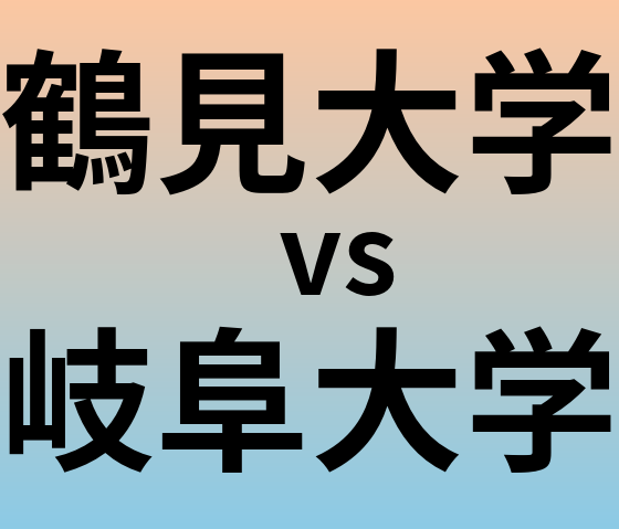 鶴見大学と岐阜大学 のどちらが良い大学?