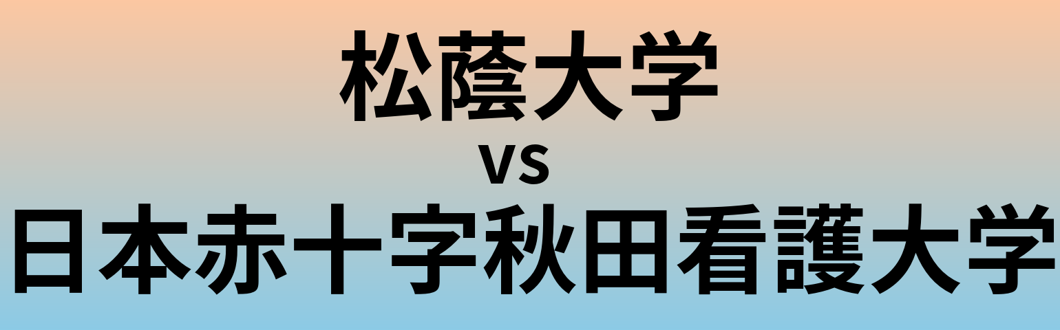 松蔭大学と日本赤十字秋田看護大学 のどちらが良い大学?