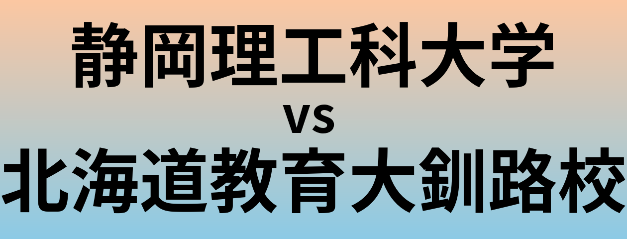 静岡理工科大学と北海道教育大釧路校 のどちらが良い大学?