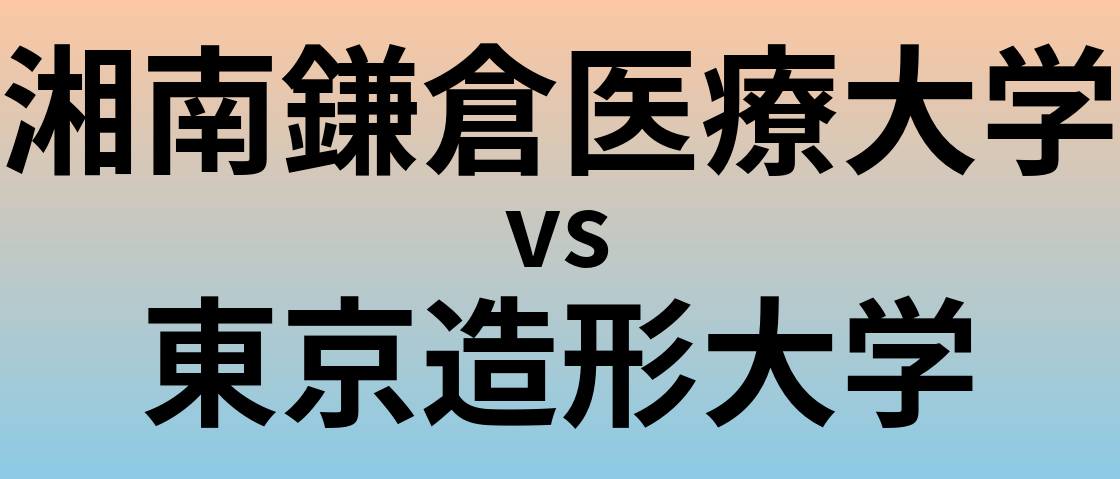 湘南鎌倉医療大学と東京造形大学 のどちらが良い大学?