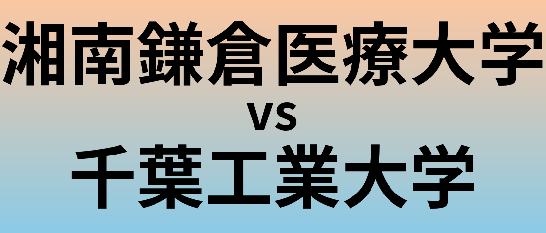 湘南鎌倉医療大学と千葉工業大学 のどちらが良い大学?