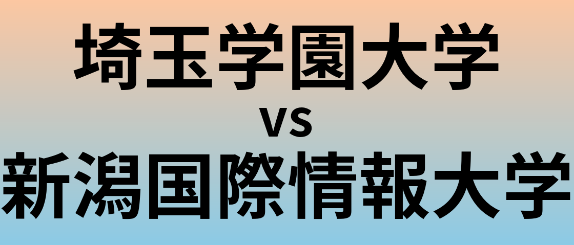 埼玉学園大学と新潟国際情報大学 のどちらが良い大学?