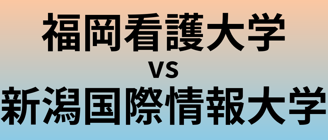 福岡看護大学と新潟国際情報大学 のどちらが良い大学?