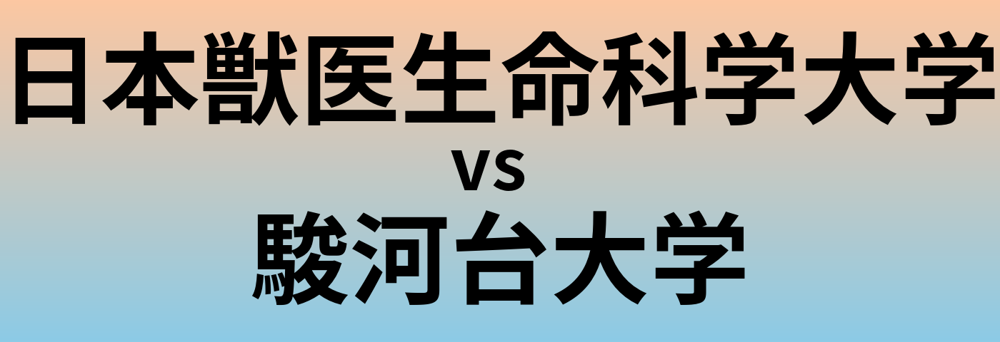 日本獣医生命科学大学と駿河台大学 のどちらが良い大学?