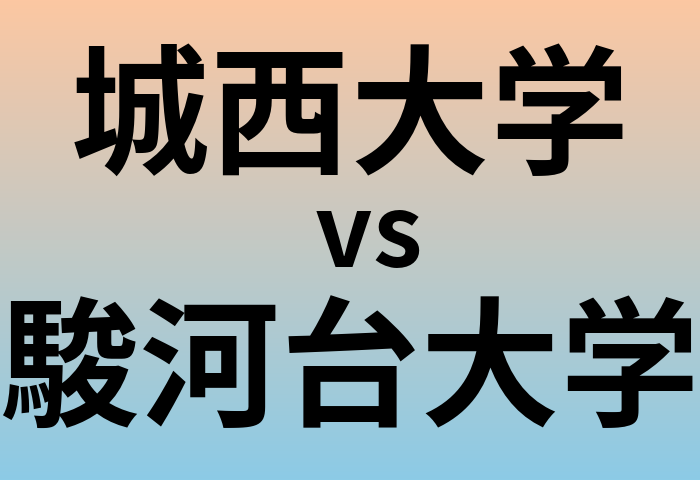 城西大学と駿河台大学 のどちらが良い大学?