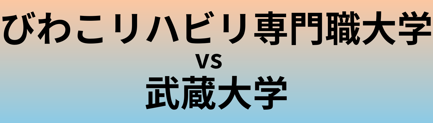 びわこリハビリ専門職大学と武蔵大学 のどちらが良い大学?