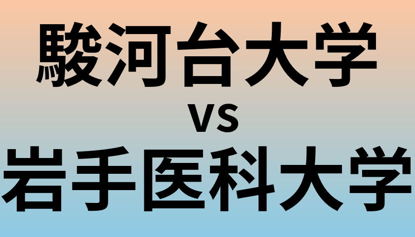 駿河台大学と岩手医科大学 のどちらが良い大学?
