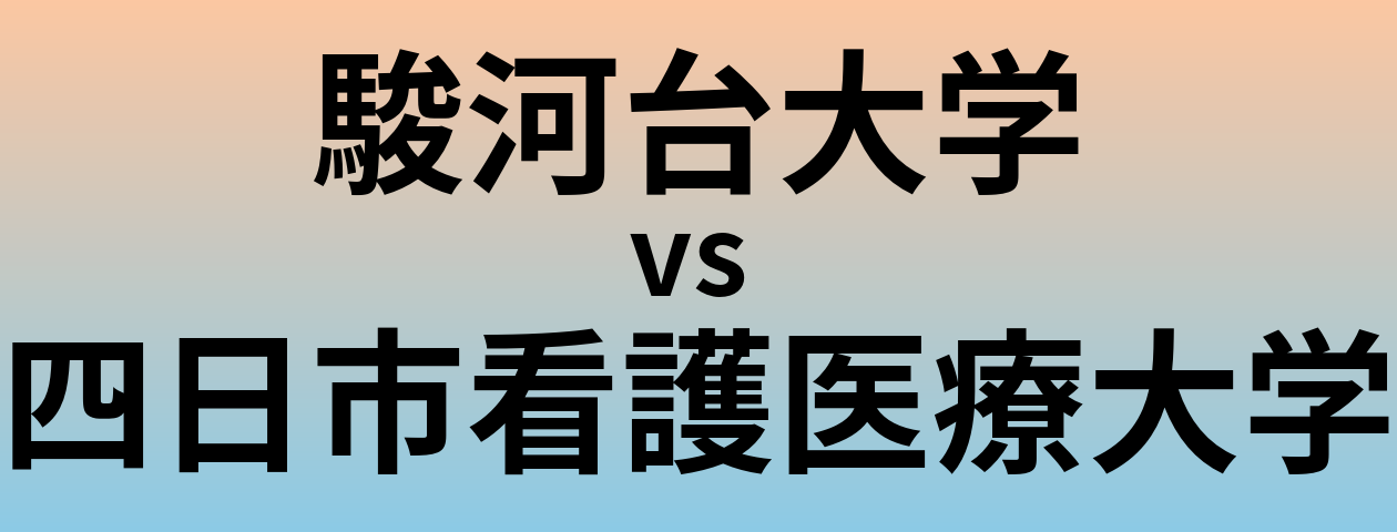駿河台大学と四日市看護医療大学 のどちらが良い大学?