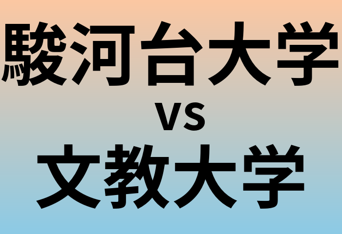 駿河台大学と文教大学 のどちらが良い大学?