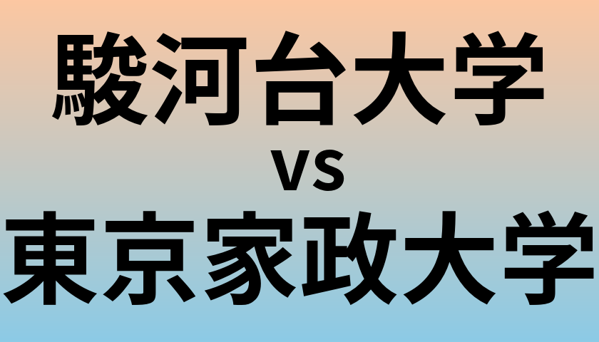 駿河台大学と東京家政大学 のどちらが良い大学?