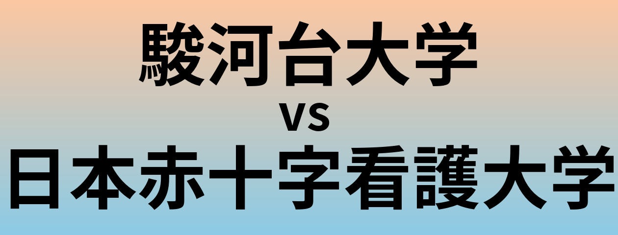 駿河台大学と日本赤十字看護大学 のどちらが良い大学?