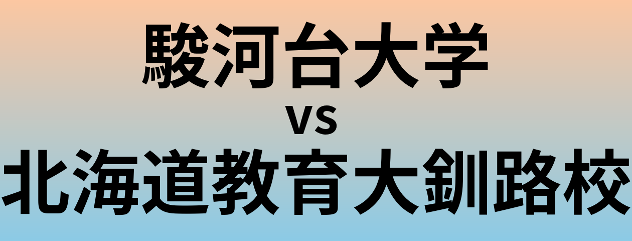 駿河台大学と北海道教育大釧路校 のどちらが良い大学?