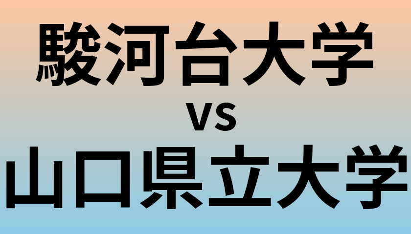 駿河台大学と山口県立大学 のどちらが良い大学?