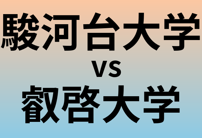 駿河台大学と叡啓大学 のどちらが良い大学?