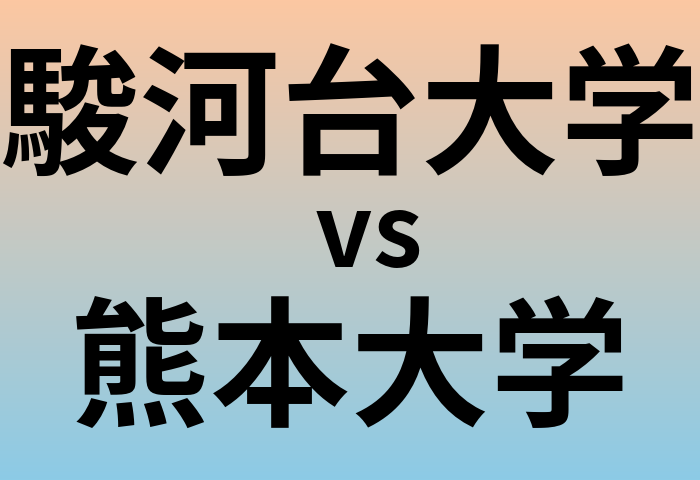 駿河台大学と熊本大学 のどちらが良い大学?