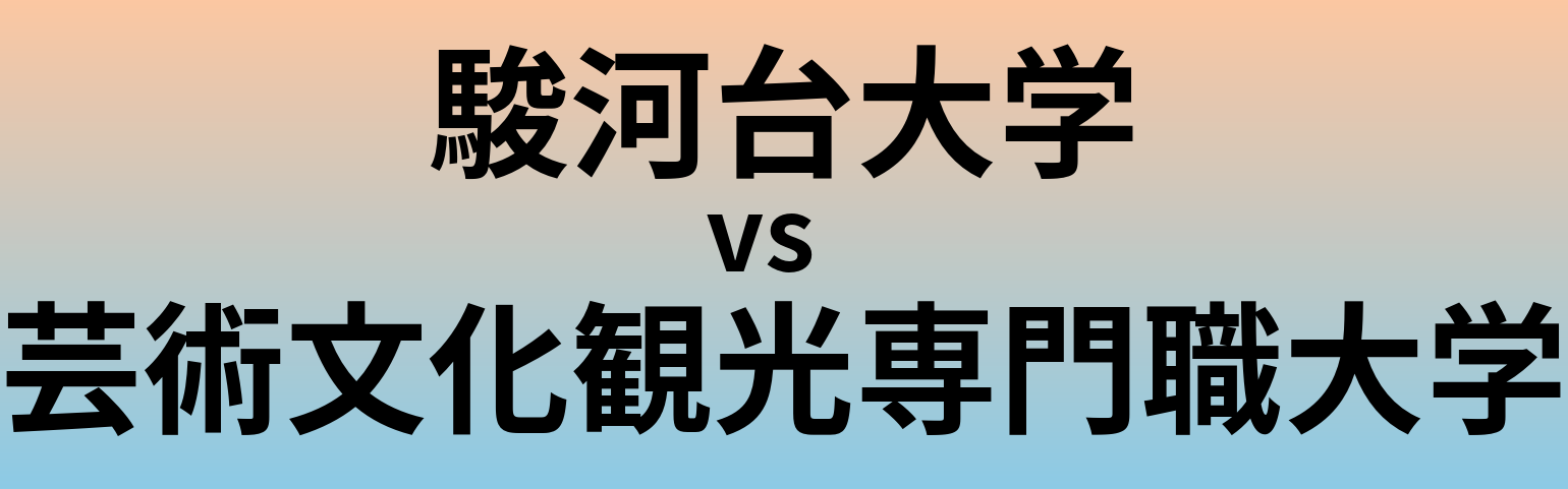 駿河台大学と芸術文化観光専門職大学 のどちらが良い大学?