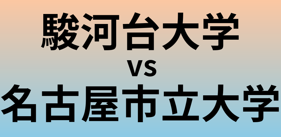 駿河台大学と名古屋市立大学 のどちらが良い大学?