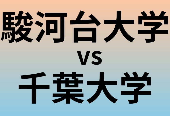 駿河台大学と千葉大学 のどちらが良い大学?