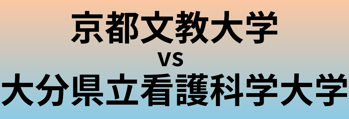 京都文教大学と大分県立看護科学大学 のどちらが良い大学?