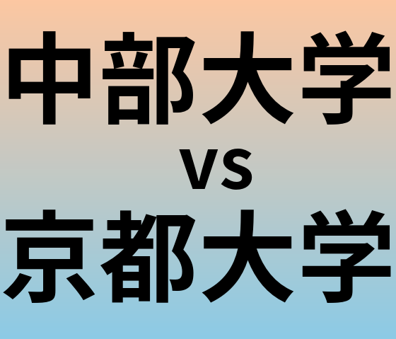 中部大学と京都大学 のどちらが良い大学?