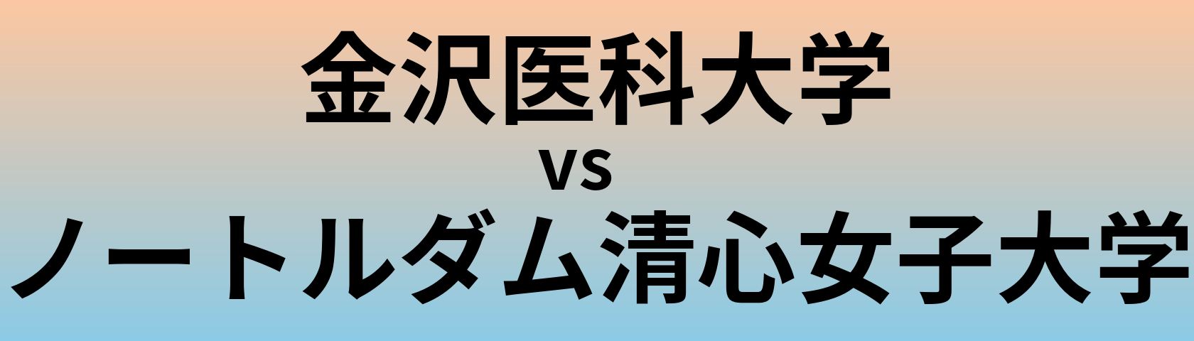 金沢医科大学とノートルダム清心女子大学 のどちらが良い大学?