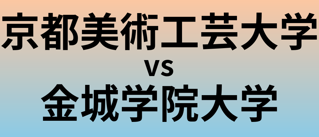 京都美術工芸大学と金城学院大学 のどちらが良い大学?